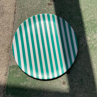 Green Stripe Dinner Plate