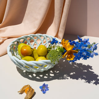 Sicilia Ceramic Basket Large - Mint