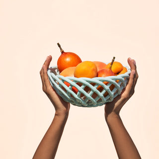 Sicilia Ceramic Basket Large - Mint
