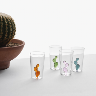 Desert Plants Long Drink Glass - Pink Cactus