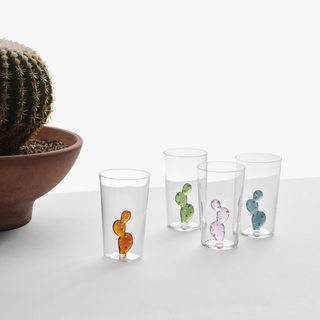 Desert Plants Long Drink Glass - Green Cactus