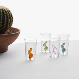 Desert Plants Long Drink Glass - Blue Cactus